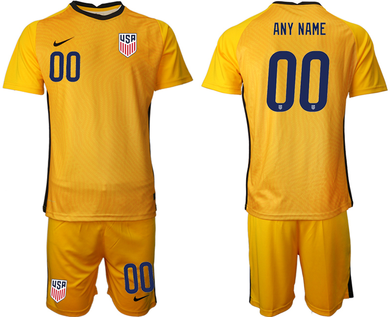 Men 2020-2021 Season National team United States goalkeeper yellow customized Soccer Jersey